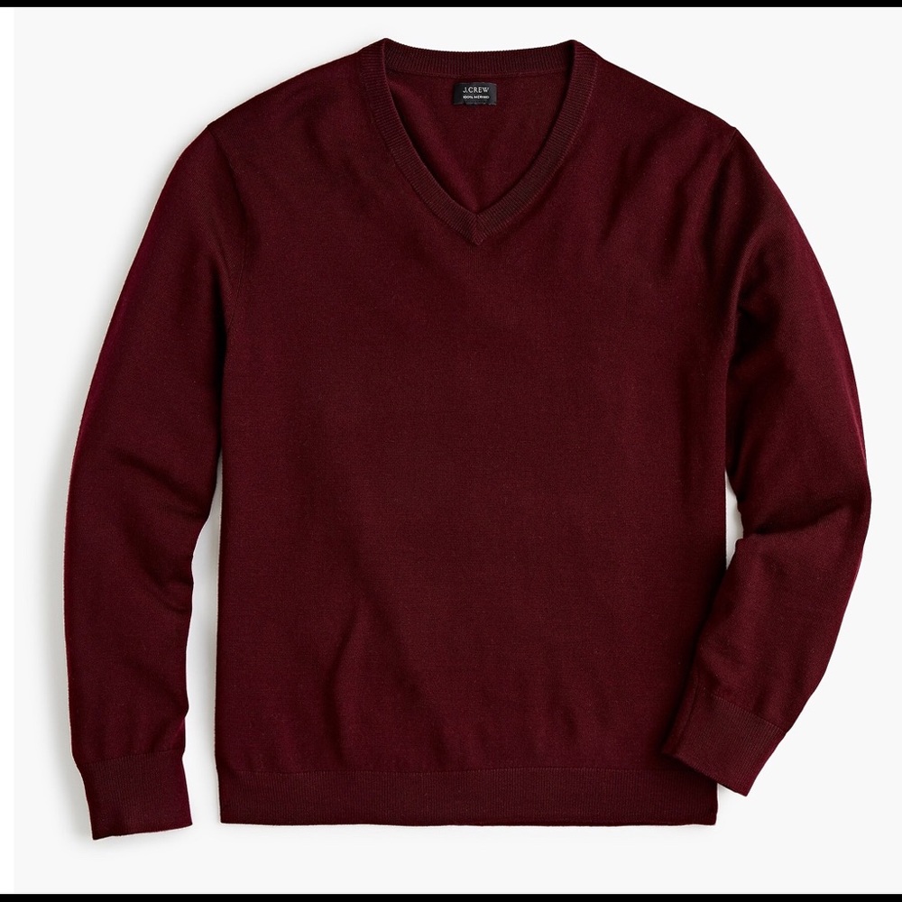 J Crew Factory Slim Merino Wool V Neck Sweater